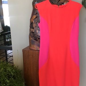 Orange and pink dress.